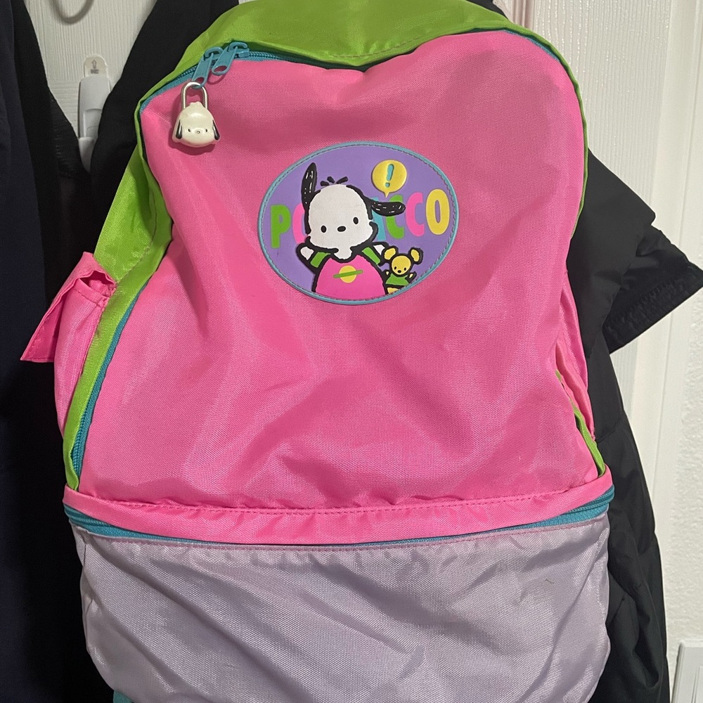 Vintage Pochacco backpack in pink and green
